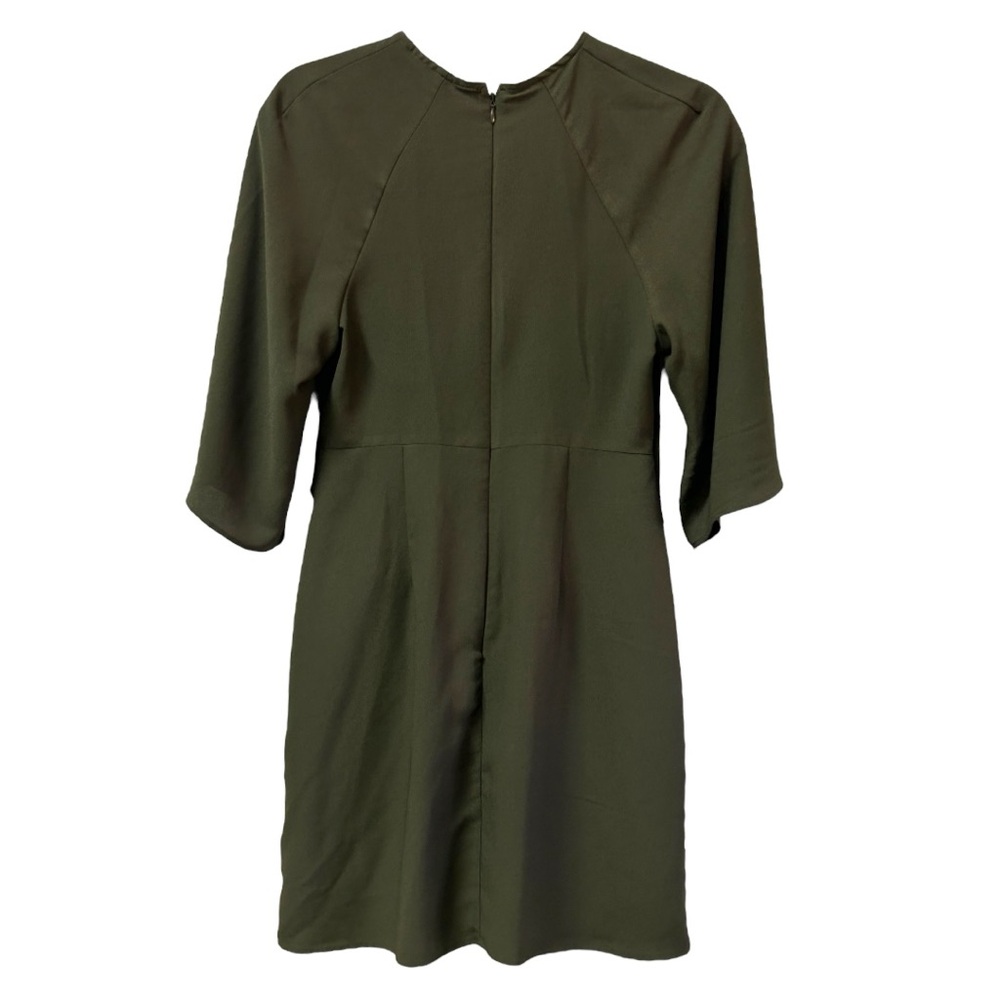 Topshop Women’s Olive Green Front Knot Mini Dress Sz 4 - Picture 3 of 7